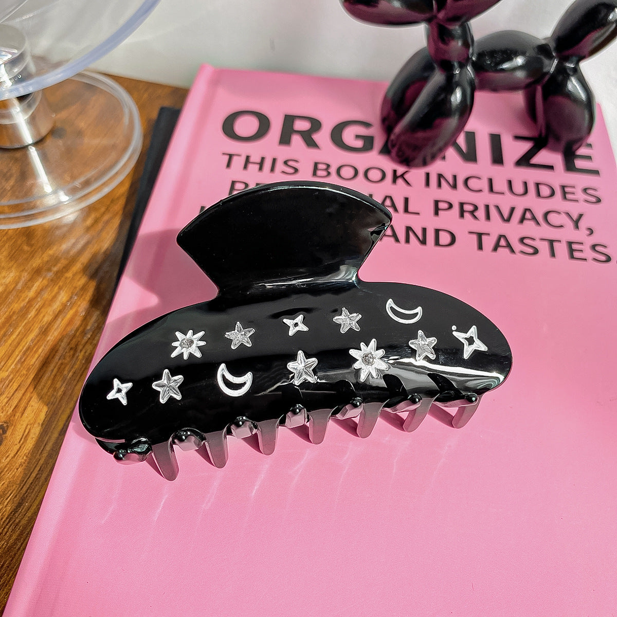 Wholesale Acrylic Diamond Studded Star Moon Valentine's Day Hair Clips